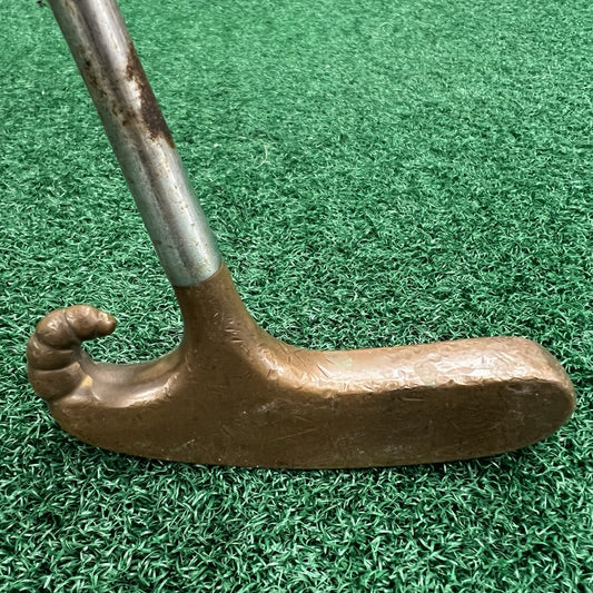 RAM 400 Horn Putter RH Fluted Steel Shaft Ramrod Brass Gold Golf Club Vintage RH