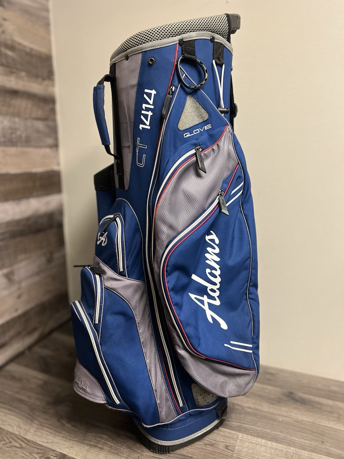 Adams CT1414 Lightweight Golf Cart Bag Blue/Grey 14-Way Top Putter Tube