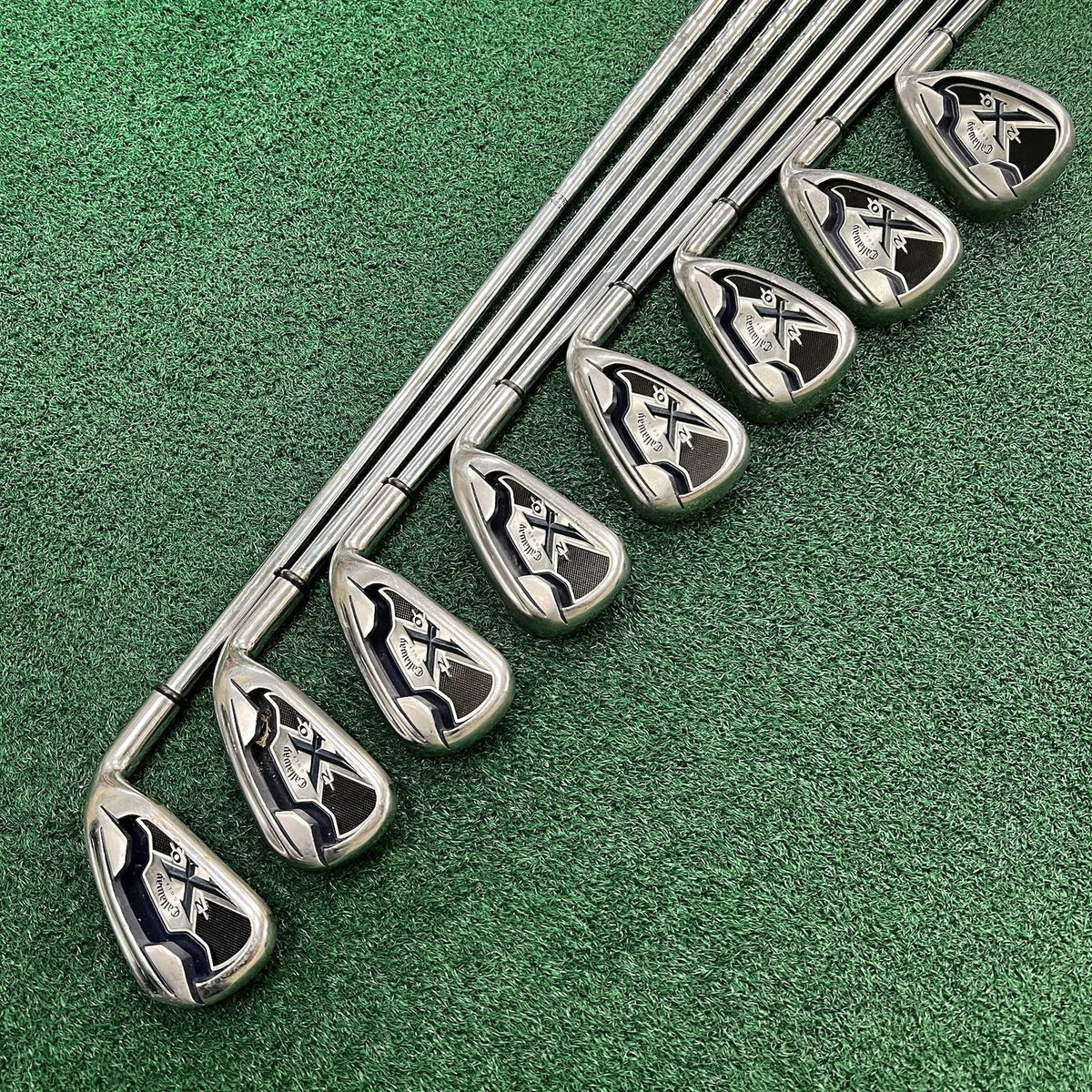 Callaway X-20 Iron Set 4-PW+SW Right Hand Uniflex Steel Shafts WINN MID Grips