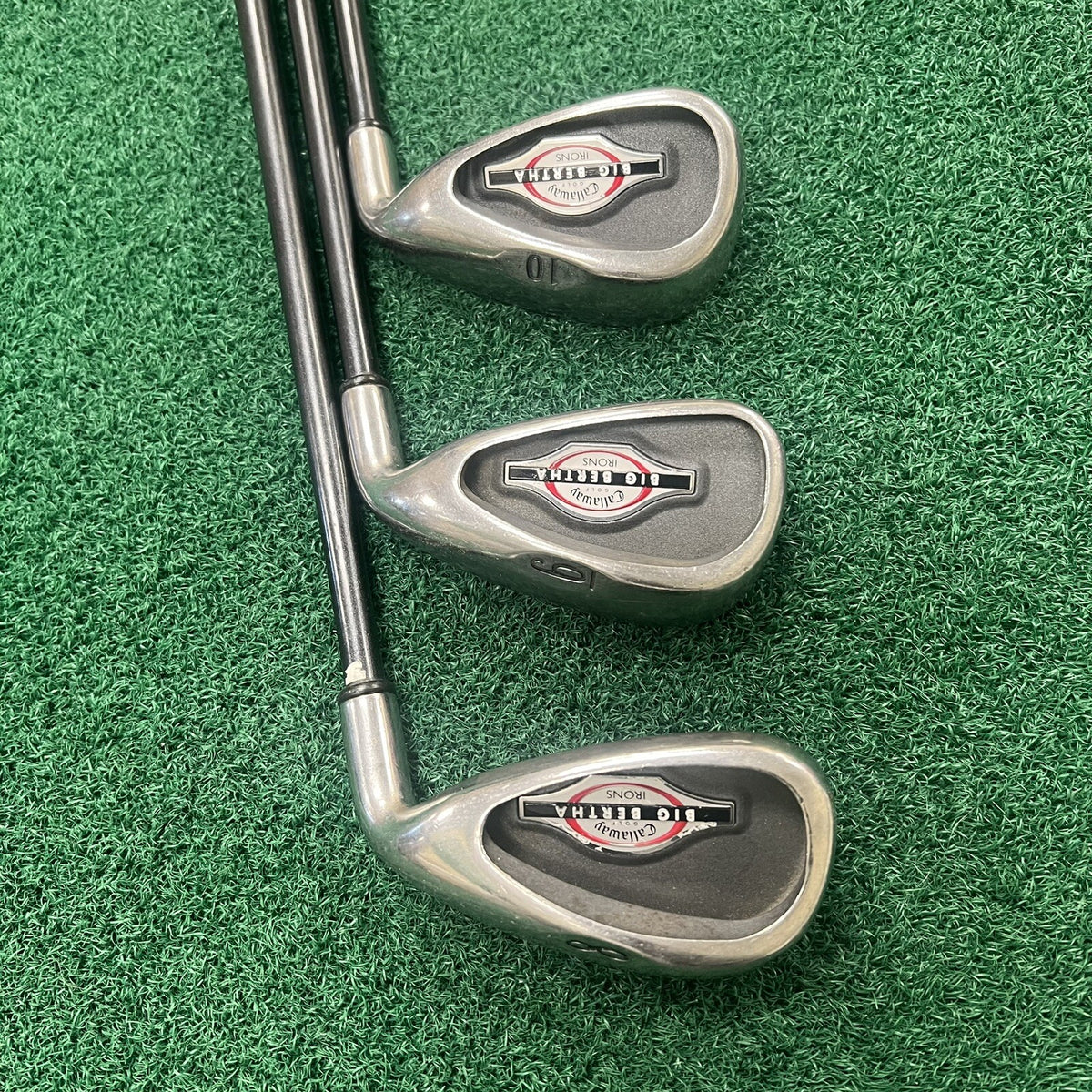2002 Callaway Big Bertha 6-8-10 Irons Firm Flex Graphite Shafts Men's Right Hand