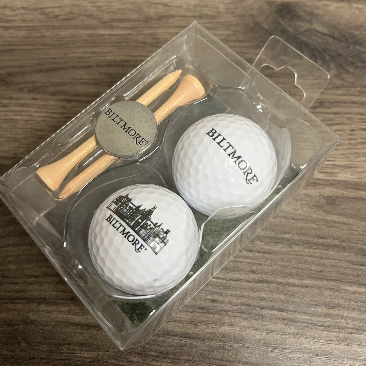 Biltmore Estates Golf Ball/Tee/Ball Marker Gift Set 2-Golf Balls